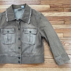 Newport News Jeanology Tan Faded Denim Jacket